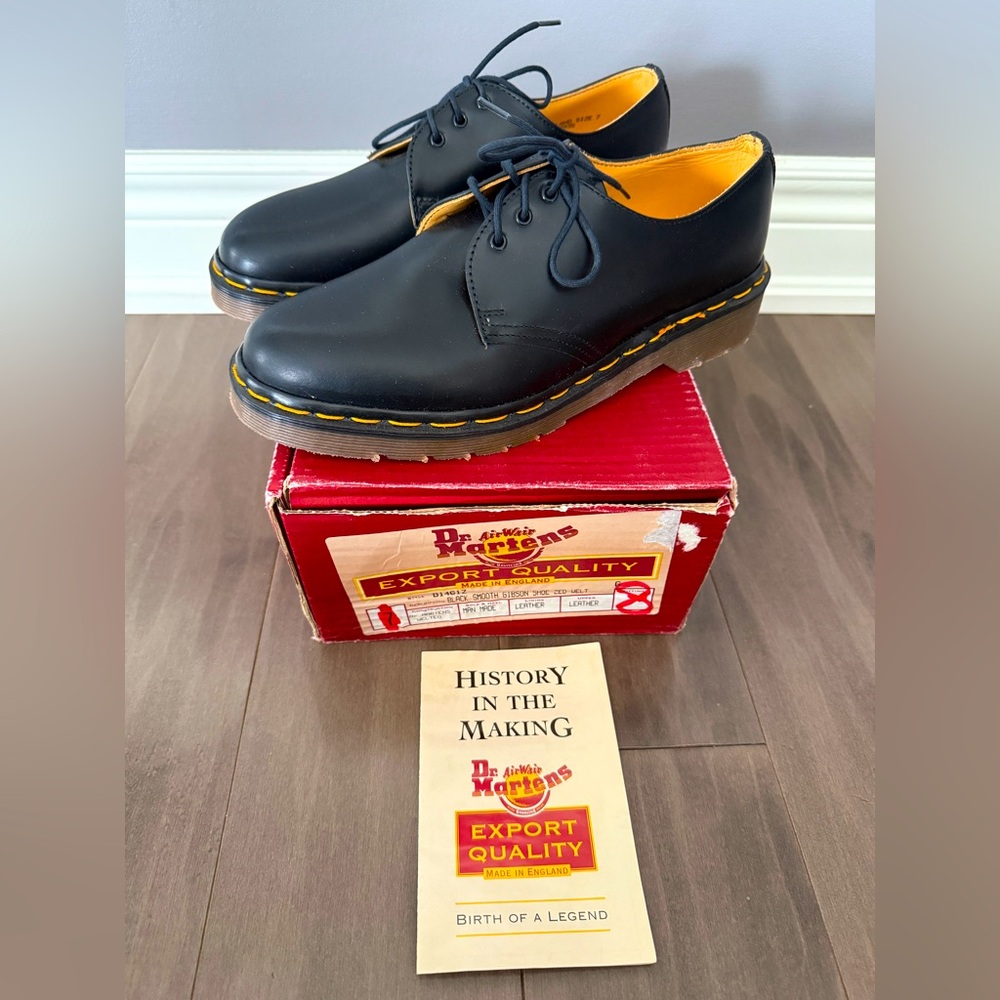 Dr. Marten 1990s Original 3 Hole Blk Vintage Retro Shoe 7 Mint Time Capsule Docs